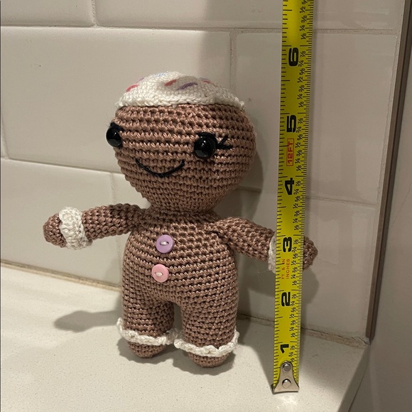 Handcrafted Gingerbread Doll Holiday Christmas Decor Amigurui Crochet - Picture 6 of 10